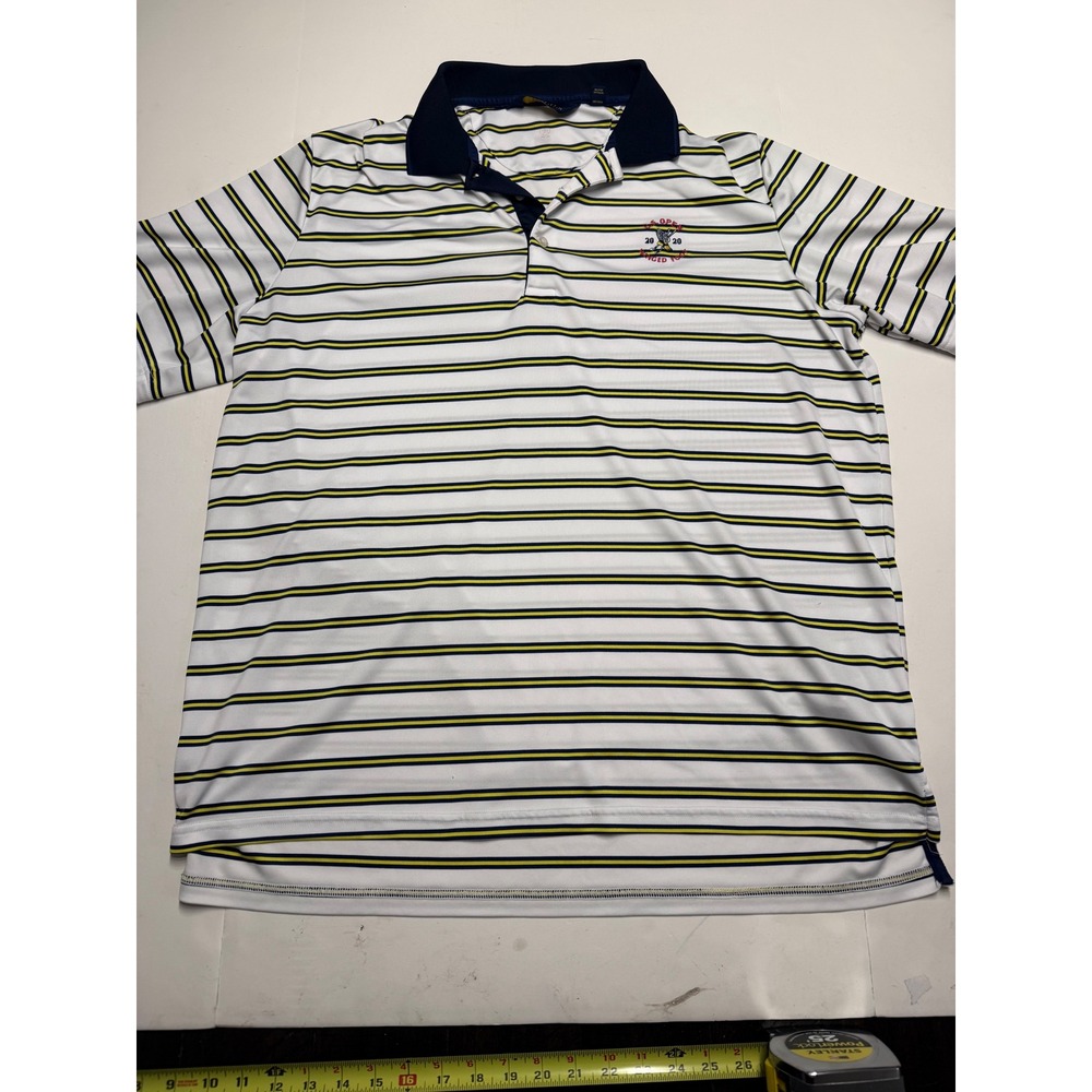 Polo Ralph Lauren 2020 US Open Winged Foot Golf Shirt Mens XL White Navy Striped